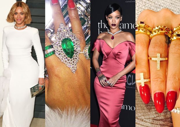Rihanna i Beyonce chwalą się biżuterią (ZDJĘCIA)