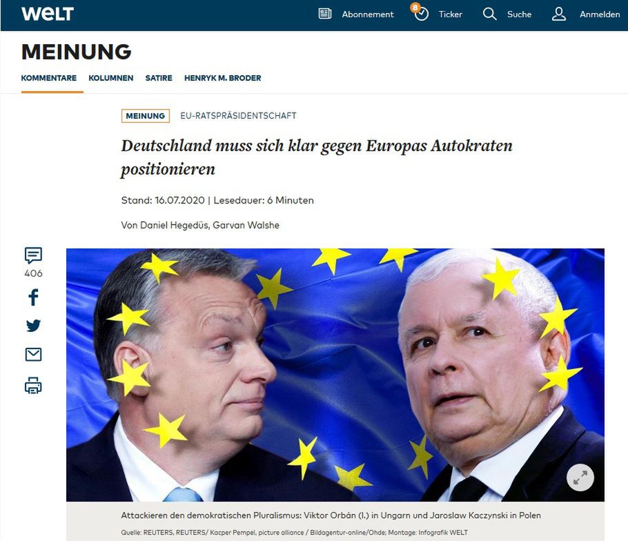 "Die Welt": Niemcy muszą przeciwstawić się autokratom w UE