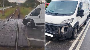 Bus wjechał prosto pod pociąg. Jest nagranie z kabiny maszynisty