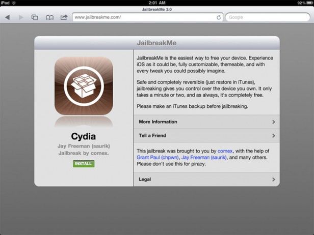 Uwaga na witrynę JailbreakMe.com! [aktualizacja] 1