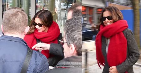 Lewandowska oblegana przez tłum fanów pod TVN-em (WIDEO)