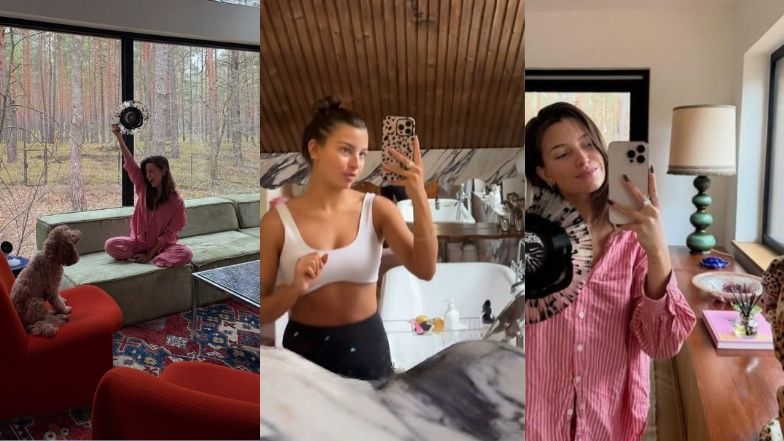 Julia Wieniawa z dumą prezentuje wnętrze luksusowego leśnego dom