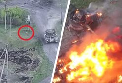 Eksplozja wyrwała wieżyczkę. Przerażające nagranie z frontu