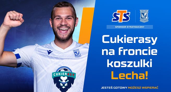 CukierAsy na froncie koszulek Lecha Poznań