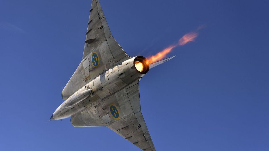 Saab 35 Draken - prawdopodobnie pierwszy samolot, na którym wykonywano Kobrę Pugaczowa