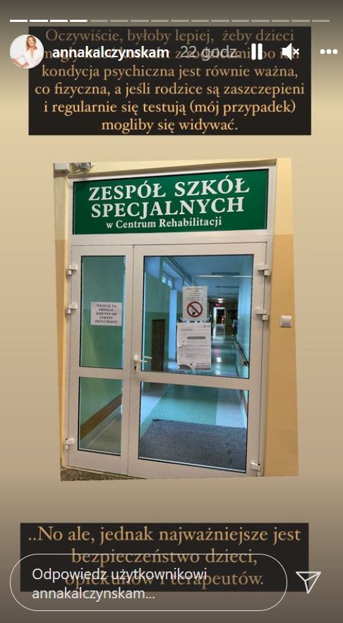 Screen z InstaStories Kalczyńskiej