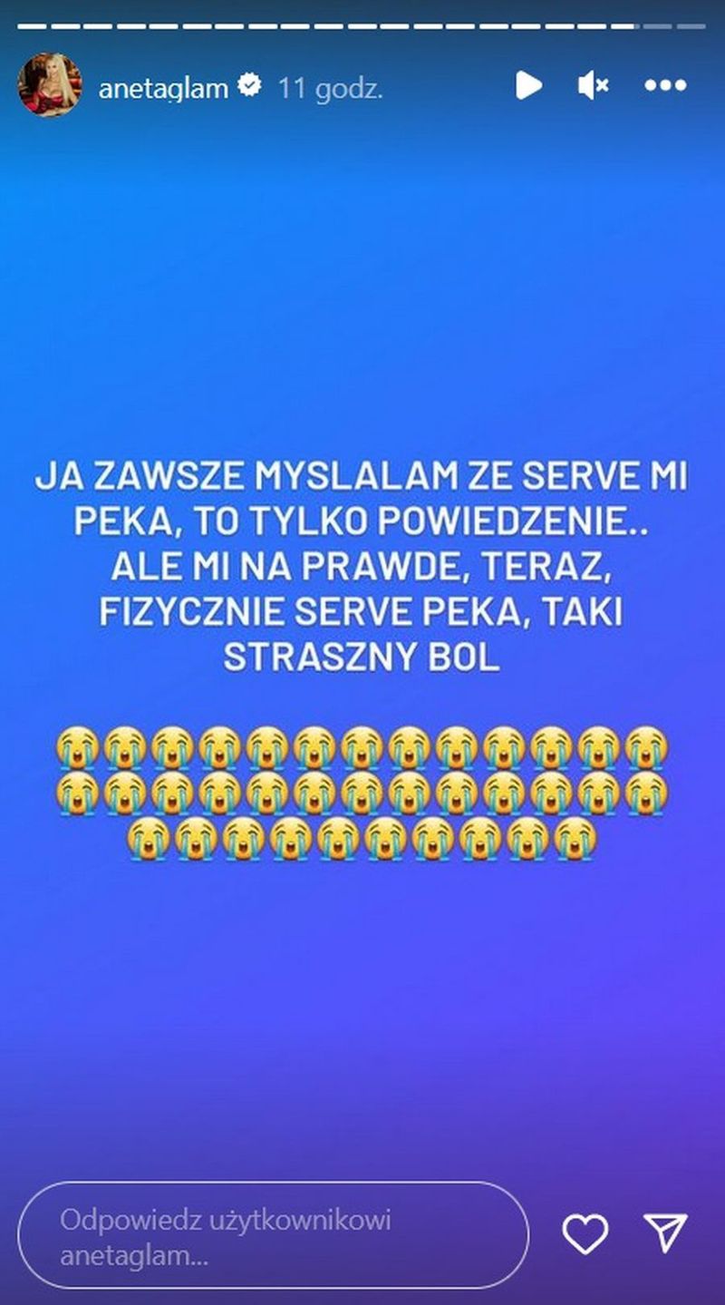 Wiadomość Anety Glam do fanów