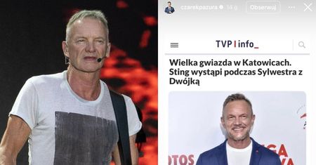 WPADKA TVP Info. Pomylili Stinga z... Cezarym Pazurą. Podobni jak dwie krople wody? (FOTO)