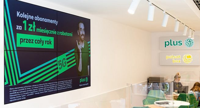 Nośniki Digital Signage w salonach Grupy Polsat Plus w całej Polsce