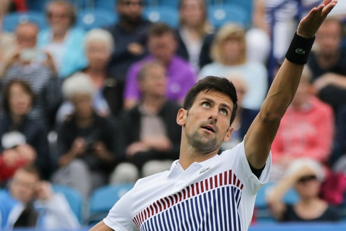 Novak Djoković w czasie turnieju tenisowego