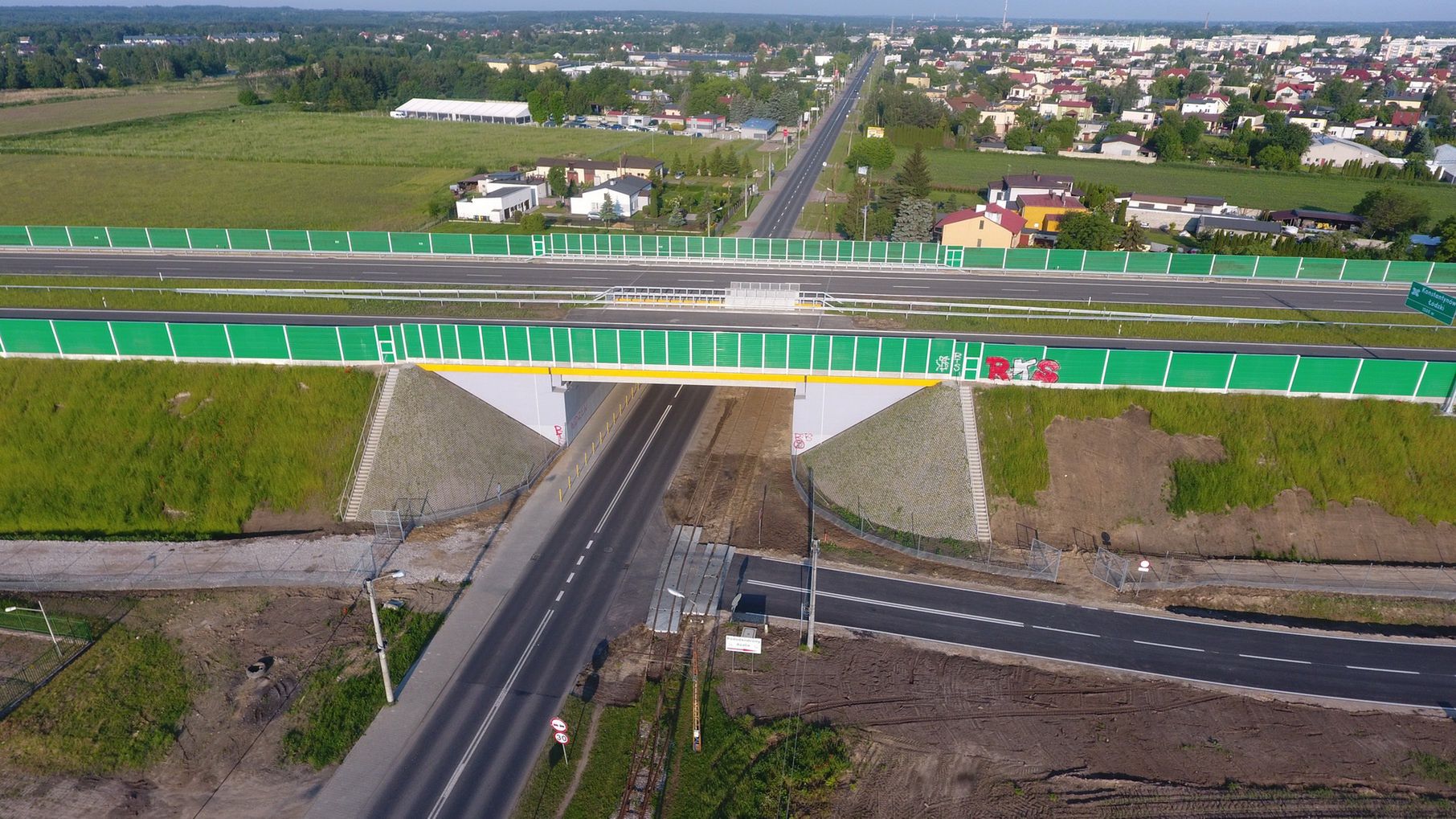 Gotowy odcinek drogi ekspresowej S14 Łódź Lublinek - Aleksandrów Łódzki (pierwszy z dwóch fragmentów zachodniej obwodnicy Łodzi)