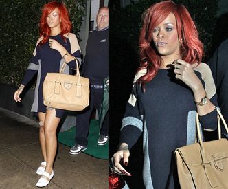 Elegancka Rihanna z torebką od Prady