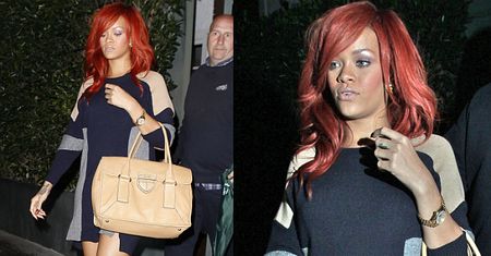 Elegancka Rihanna z torebką od Prady