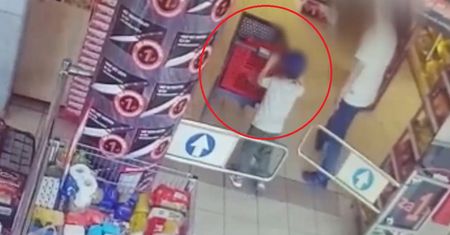 4-latek uciekł z przedszkola i poszedł do sklepu. To było w jego koszu
