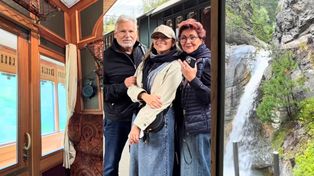 Aleksandra Kwaśniewska relacjonuje podróż w Alpy. Zafundowała RODZICOM przejażdżkę pociągiem retro (FOTO)
