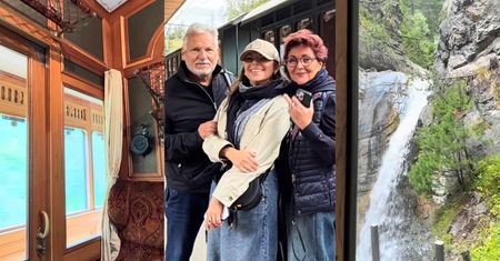 Aleksandra Kwaśniewska relacjonuje podróż w Alpy. Zafundowała RODZICOM przejażdżkę pociągiem retro (FOTO)
