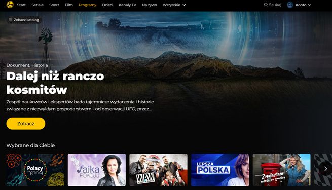 Skrin z Polsat box go