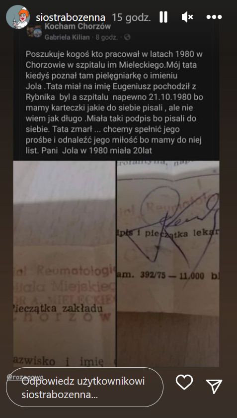 Autorka chce przekazać list dawnej miłości swojego ojca
