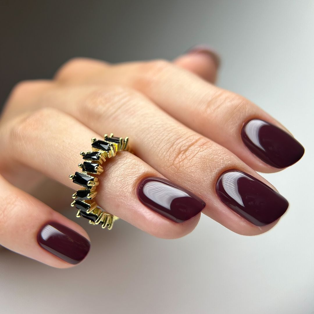 Chocolate cherry manicure.