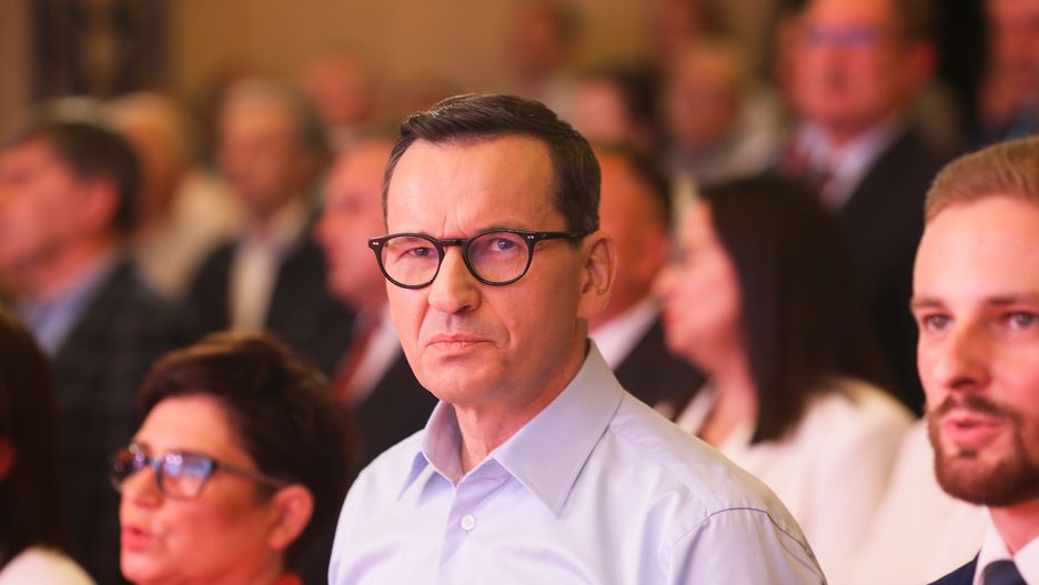 Katowice, 02.09.2023. Premier Mateusz Morawiecki, kandydat z 1. miejsca listy PiS w okręgu katowickim podczas spotkania w mieszkańcami w Muzeum Śląskim w Katowicach, 2 bm. (amb) PAP/Zbigniew Meissner