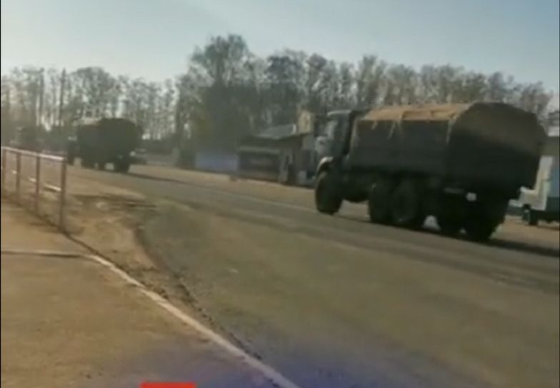 Wideo z Białorusi. Konwój zmierzał w stronę granicy