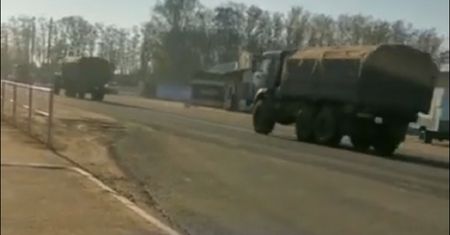 Wideo z Białorusi. Konwój zmierzał w stronę granicy