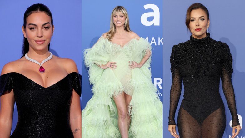 Tłum gwiazd olśniewa na AmfAR Gala Cannes 2023: Heidi Klum w piórach, Eva Longoria w czerni, elegancka Georgina Rodriguez... (ZDJĘCIA)