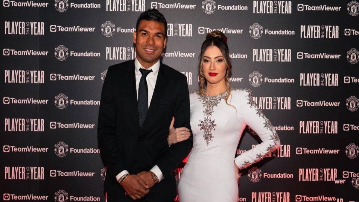 Casemiro z małżonką w czasie gali