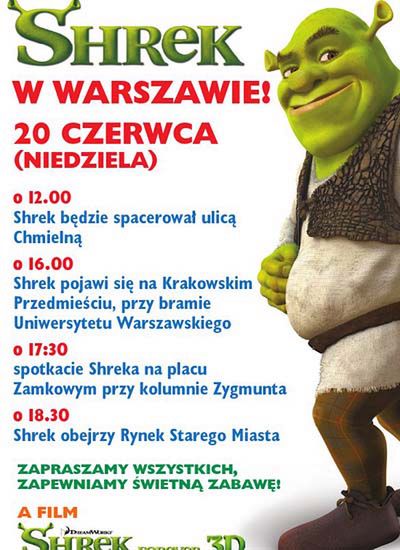 Shrek odwiedzi Szczecin i Warszawę