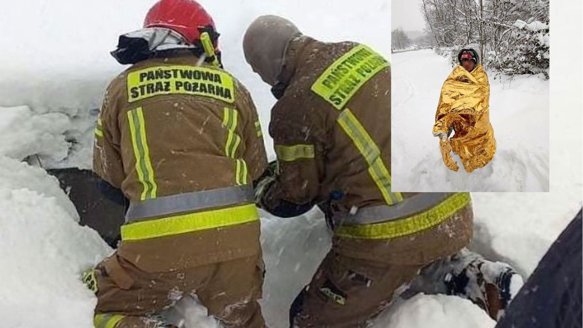 Mężczyzna wpadł do studzienki kanalizacyjnej ukrytej w śniegu