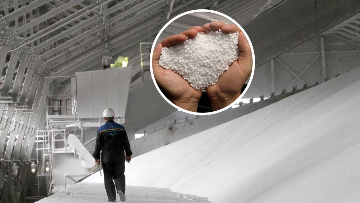 Na zdjęciu magazyn granulowanego nawozu azotowego rosyjskiej firmy OAO EuroChem