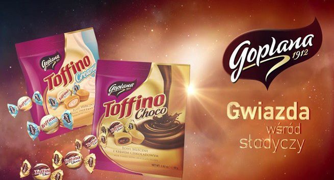Cukierki Goplana Toffino promowane jako "gwiazdy wśród słodyczy"