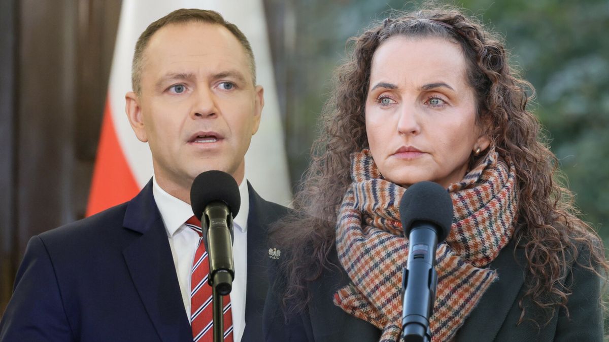 Na kolażu: prezydent Karol Nawrocki, rzeczniczka MSWiA Karolina Gałecka