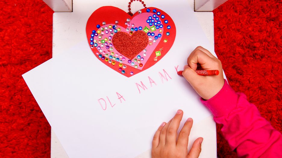 dla mamy, mama, życzenia, laurka, dziecko, pisanie, napis, serce, serduszko, dzieci