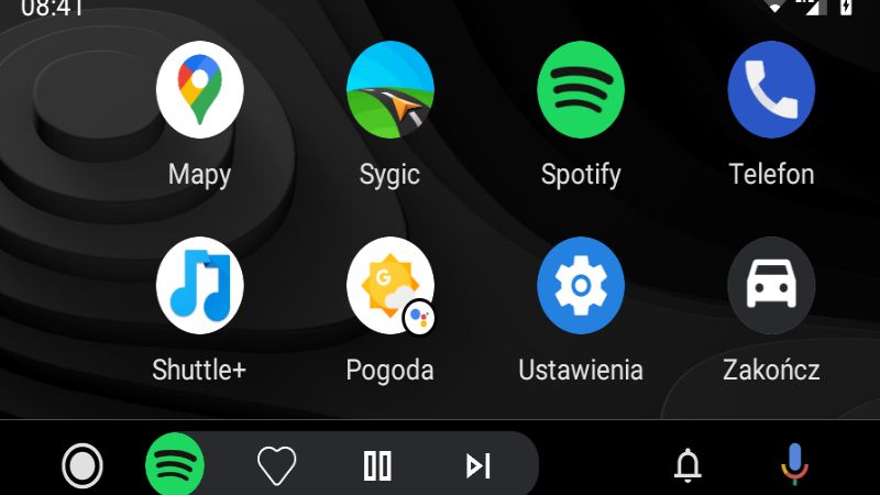 Sygic na ekranie głównym Androida Auto, fot. Oskar Ziomek