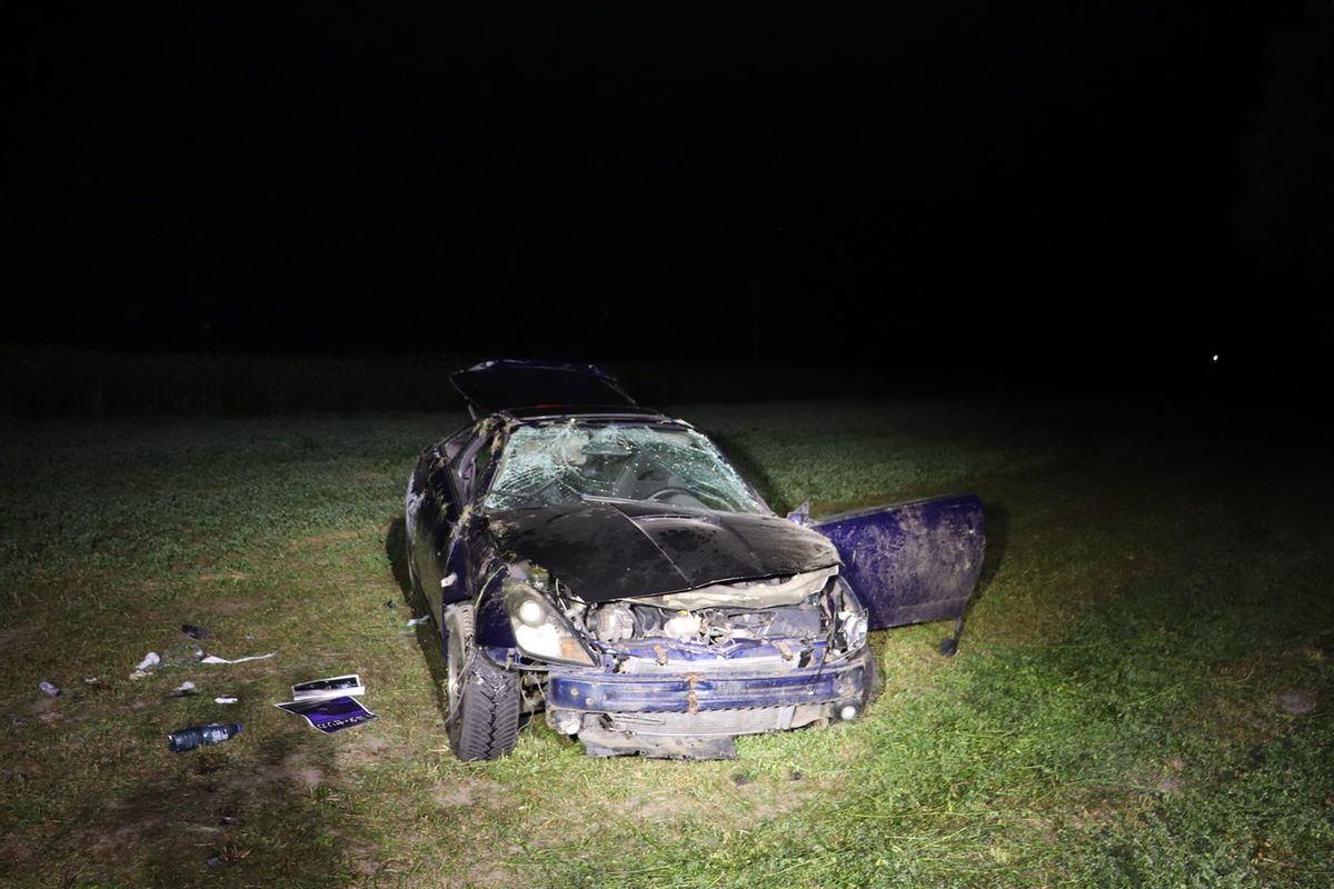 Poważny wypadek pod wpływem alkoholu