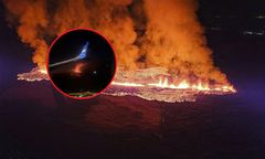 Lawa wystrzeliła z wulkanu. Niesamowite wideo z samolotu