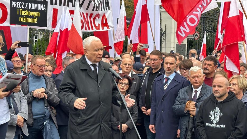 Jarosław Kaczyński na wiecu