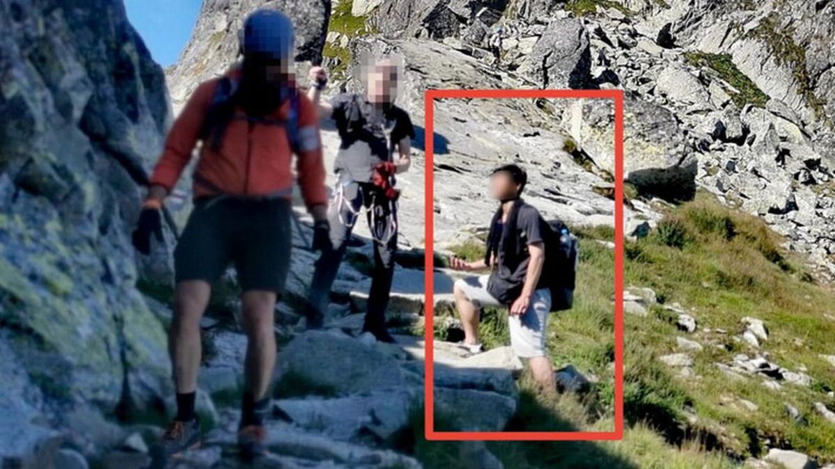 Zdjęcie z postu udostępnionego na facebookowym profilu "Tatromaniak", w którym autor opisał spotkanie z obcokrajowcem na Orlej Perci - bardzo niebezpiecznym górskim szlaku w Tatrach.