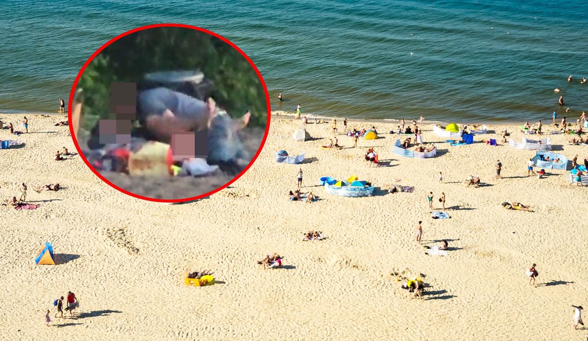 Para zapomniała się na plaży w Ustroniu Morskim