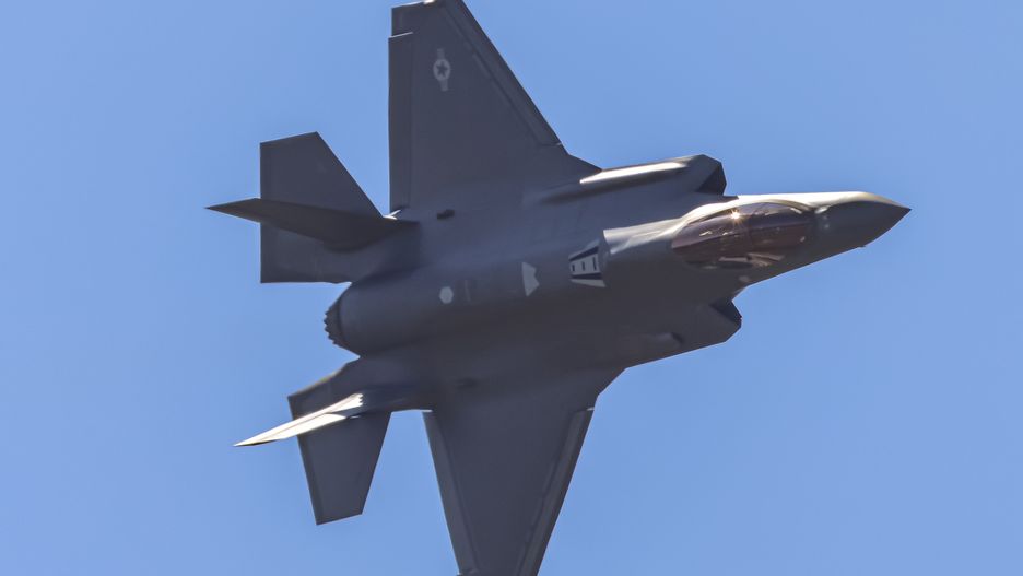 Lockheed Martin F-35 Lightning II fighter jet of the United States Air Force USAF with Serial No LN 19-5474 during a flight demonstration at Paris Air Show 2023 in Le Bourget Airport. The advanced military aircraft executed maneuvering and showed its advanced capabilities in the air. The F35 fighting plane is a 5th generation single-seat, single-engine, all-weather stealth multirole combat aircraft that is intended to perform both air superiority, strike missions while it is able to provide electronic warfare and intelligence, surveillance, and reconnaissance capabilities. Primary uses is the USA Air Force, Marine Corps, Navy and US and NATO allies. Paris, France on June 2023 (Photo by Nicolas Economou/NurPhoto via Getty Images)