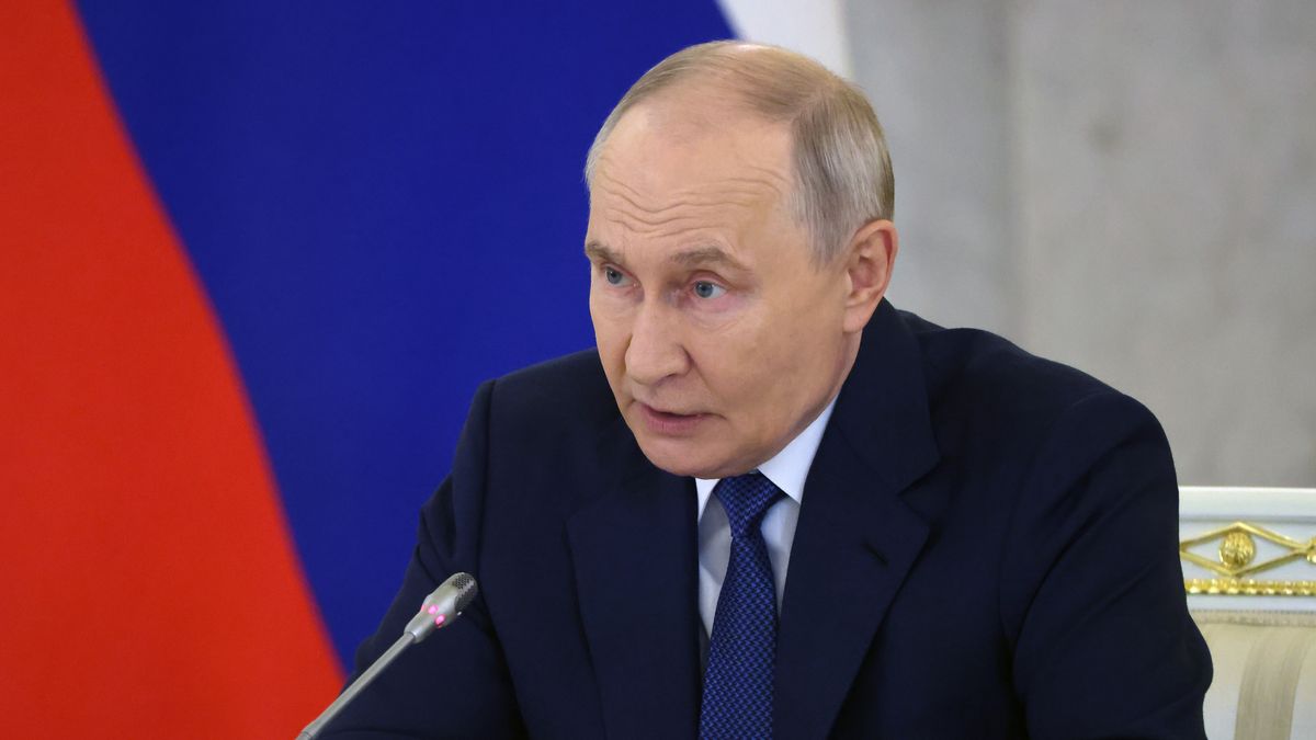MOSCOW, RUSSIA - AUGUST 19: Russian President Vladimir Putin speaks at the Alexander Hall of the Great Kremlin Palace during the meeting of the Council for Strategic Development and Mational Projects, on August 19, 2026 in Moscow, Russia. Putin holds a meeting to discuss the implementation of the Plan for Structural Transformation of the Russian Economy until 2030. (Photo by Contributor/Getty Images)