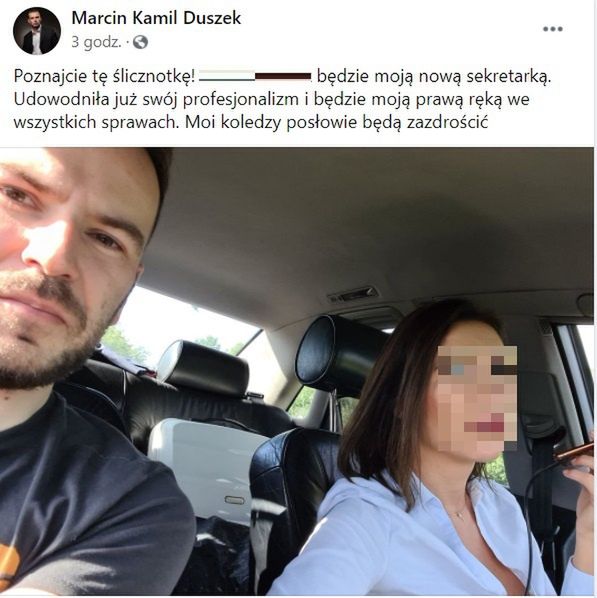 Afera na profilu posła Duszka