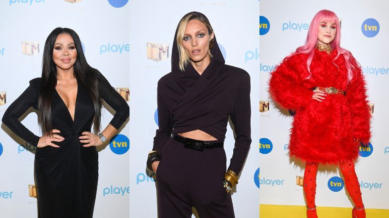 "Top model": Tłum gwiazd na finale show TVN: Sylwia Bomba w sukni z dekoltem, opatulona Anja Rubik, pierzasta Bryska (ZDJĘCIA)