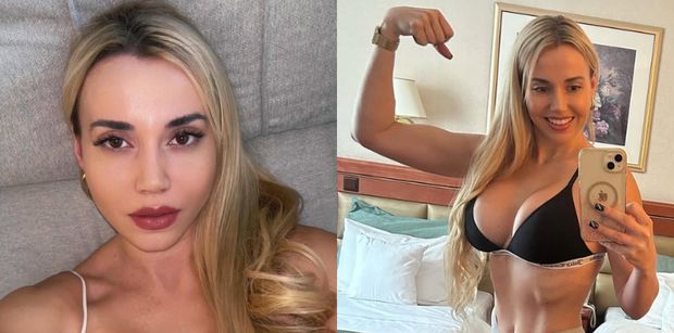 Marianna Schreiber wygina się przed lustrem, chwaląc się bickiem i powiększonym biustem