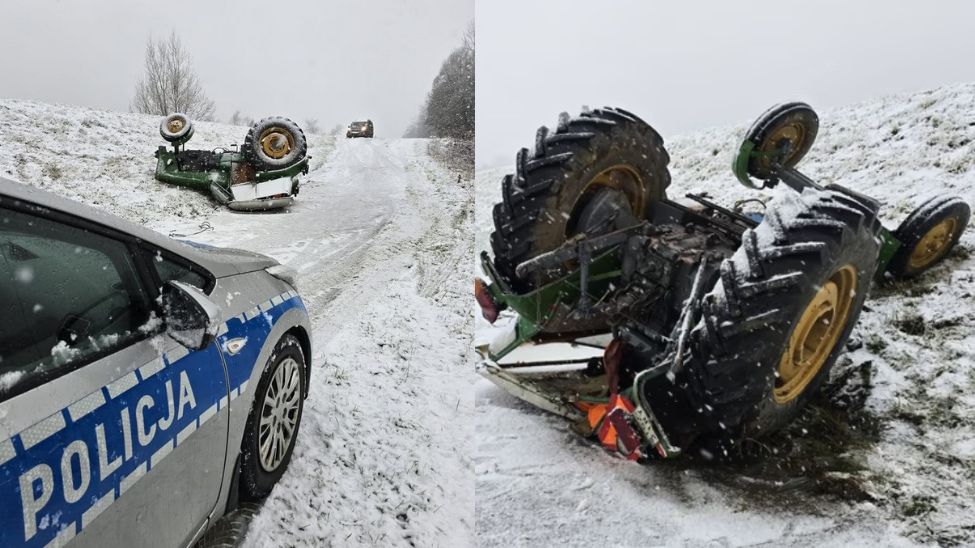 Zdarzenie we wsi Nakol z 67-letnim traktorzystą