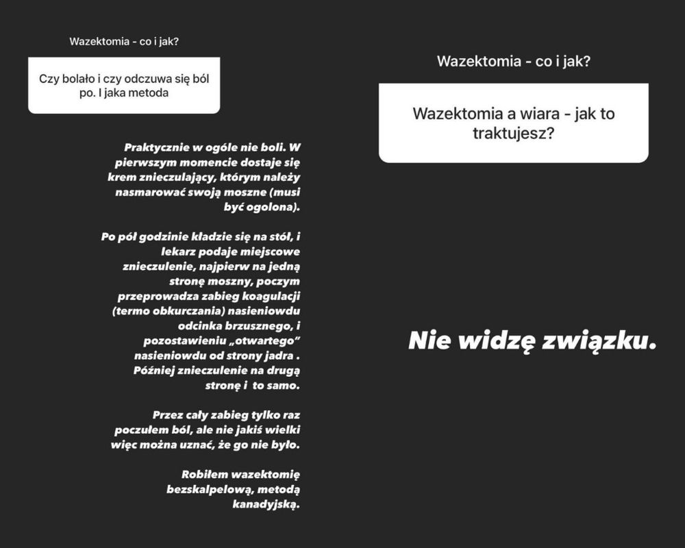 Ekskluzywny Menel o wazektomii