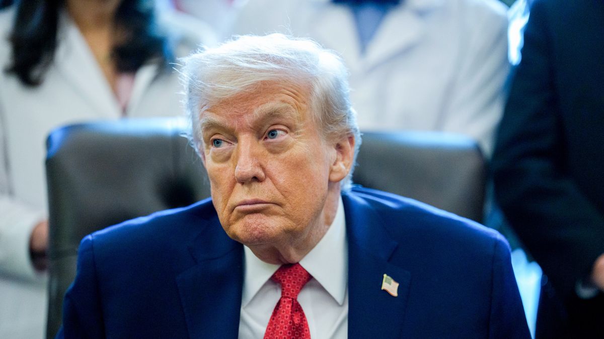 US President Donald Trump during an executive order signing in the Oval Office of the White House in Washington, DC, US, on Thursday, Dec. 18, 2025. Trump on Thursday signed an executive order directing his administration to move cannabis into a less restrictive federal category, setting in motion a regulatory shift that could alter the legal and commercial landscape for the drug nationwide. Photographer: Aaron Schwartz/CNP/Bloomberg via Getty Images