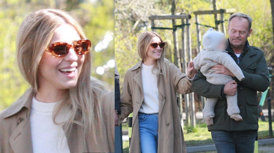 Rodzina Tusków idzie ze święconką 