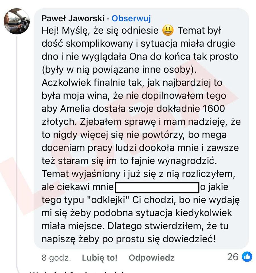Youtuber Jawor nie zapłacił jej za pracę. Ghostował dziewczynę przez kilka miesięcy